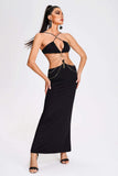 goosudu Etta Cutout Halter Maxi Dress