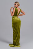 goosudu Saffron Velvet Maxi Dress - Green