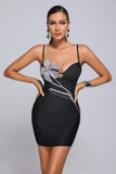 goosudu Barabal Diamante Mini Bandage Dress