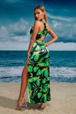 goosudu Uama One Shoulder Printed Maxi Dress