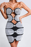 goosudu Kusia Diamonate Mini Bandage Dress