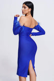 goosudu Danan Feather Midi Bandage Dress