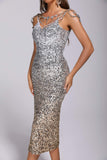 goosudu Briella Sequin Diamonate Maxi Dress