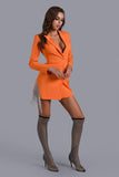 goosudu Elin Crystal Tassel Blazer Dress In Orange