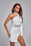 goosudu Hazada One Shoulder Mini Bandage Dress