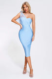 goosudu Pull Mesh Midi Bandage Dress