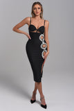 goosudu Dala Diamonate Midi Bandage Dress