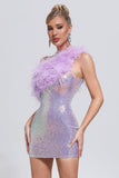 goosudu Hapa Feather Sequin Mini Dress