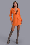 goosudu Elin Crystal Tassel Blazer Dress In Orange