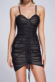 goosudu Cadet Mesh Mini Bandage Dress