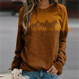 New Animal Horse Print Women Sweatshirt Fashion Elegant O Neck Women Tops Pullover Autumn Winter Casual Long Sleeve Blouse