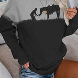 New Animal Horse Print Women Sweatshirt Fashion Elegant O Neck Women Tops Pullover Autumn Winter Casual Long Sleeve Blouse