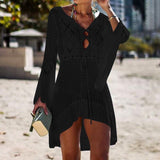 goosudu Sexy Cover Up Bikini Women Swimsuit Cover-up Beach Bathing Suit Beach Wear Knitting Swimwear Mesh Beach Dress Tunic Robe