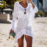 goosudu Sexy Cover Up Bikini Women Swimsuit Cover-up Beach Bathing Suit Beach Wear Knitting Swimwear Mesh Beach Dress Tunic Robe