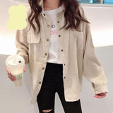 New Fashion Woman Corduroy Jacket Solid Shirt Single Breasted Turn Down Collar Long Sleeve Pocket Button Feminina T90801J