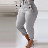 Solid High Waist Pencil Women's Pants Spring New Harajuku Pant For Women Fashion Feamle Trousers With Belt Pocket Design