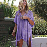 woloong New Knitted Beach Cover Up Women Bikini Swimsuit Cover Up Hollow Out Beach Dress Tassel Tunics Bathing Suits Cover-Ups Beachwear