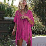 woloong New Knitted Beach Cover Up Women Bikini Swimsuit Cover Up Hollow Out Beach Dress Tassel Tunics Bathing Suits Cover-Ups Beachwear