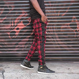 Men's Pants Mens Fashion Casual Street Wear Plaid Slim Cool Trousers with 3 Colors Japanese Streetwear Style