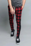 Men's Pants Mens Fashion Casual Street Wear Plaid Slim Cool Trousers with 3 Colors Japanese Streetwear Style