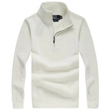 High-end casual half zipper mens polo sweater horse embroidery cotton pullover sweaters size M-2XL