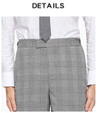 Fashion Brand Men Casual Suit Pants Gray Plaid Black Striped Spring and Autumn Business Formal Trousers