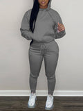 Goosudu Solid Hoodie & Pants Set