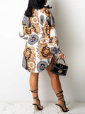 Goosudu Printed Belted Shirt Dress