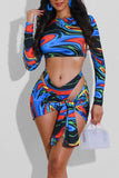 Goosudu Sexy Print Split Joint Swimwears