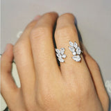 Goosudu Leaf CZ Diamond Ring