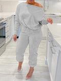 Goosudu Boat-Neck Sweatshirt & Pants Set