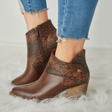 Goosudu Thick Heel Pointed Western Cowboy Boots