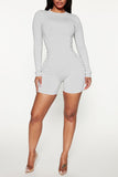 Goosudu Casual Sports Ribbed Crew Neck Romper