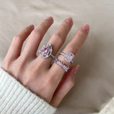 Goosudu Crown Pink Silver Ring