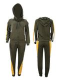 Goosudu Colorblock Zip-Front Hoodie & Pants Set