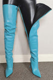 Goosudu Solid Color Romantic Zipper Stiletto Boots