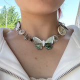 Goosudu Shell Button Butterfly Necklace