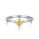 Goosudu 18K Gold Plated Topaz Minimal Stackable Ring