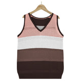 Goosudu Clearance Women's Color Block Knitted Vest Tank Top