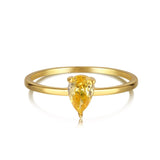 Goosudu 18K Gold Plated Topaz Minimal Stackable Ring