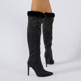 Women High Pointed Toe Lace Boots