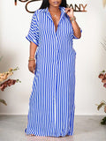 Goosudu Stripe Shirt Dress