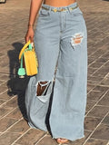 Goosudu Bellizimos Ripped Wide-Leg Jeans