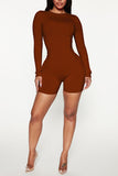 Goosudu Casual Sports Ribbed Crew Neck Romper