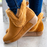 Goosudu Soft Faux Suede Fur Ankle Boots