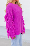 Goosudu Solid Color Rocking Tassel Sweater