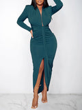 Goosudu Solid Draped Dress