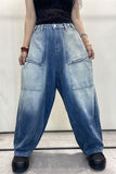 Goosudu Blue Gradient Hippy Pocket Jeans