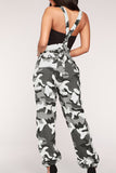 Goosudu Casual Camouflage Print Bandage Patchwork Buttons Regular High Waist Full Print Bottoms