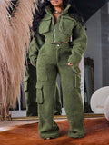 Goosudu Fleece Jacket & Cargo Pants Set